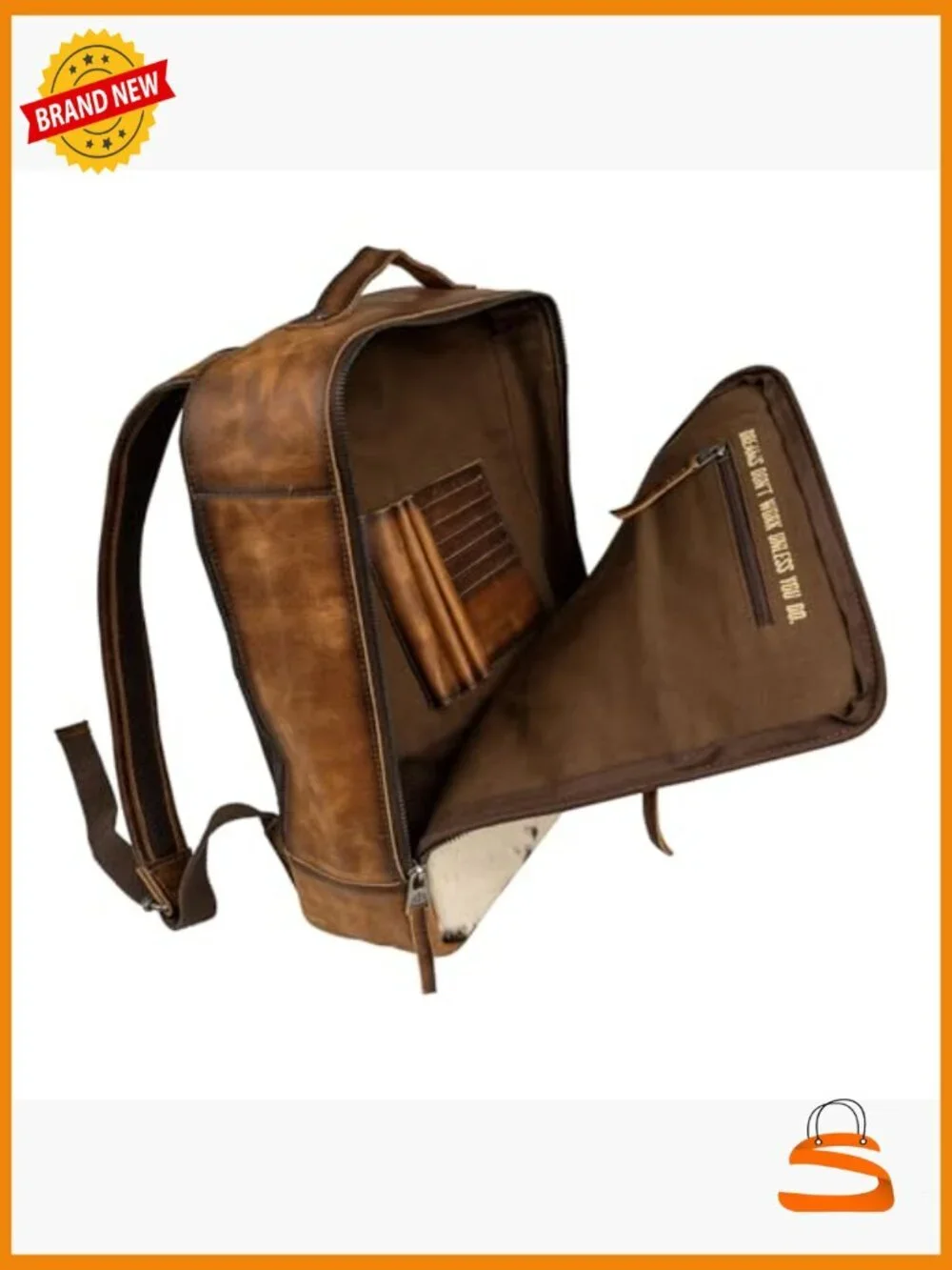 Vaquero Cowhide Hair-On-Hide Leather Backpack Daypack